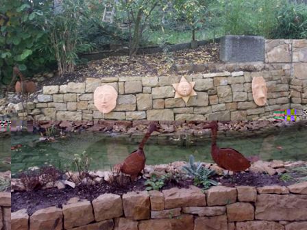 Trockenmauer aus Pfrondorfer Rh&auml;tsandstein